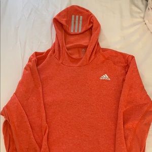 Runners orange light fleece pullover Adidas